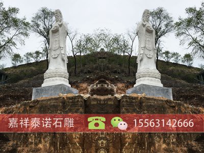 滕州甘露寺十米石雕觀音像安裝圖